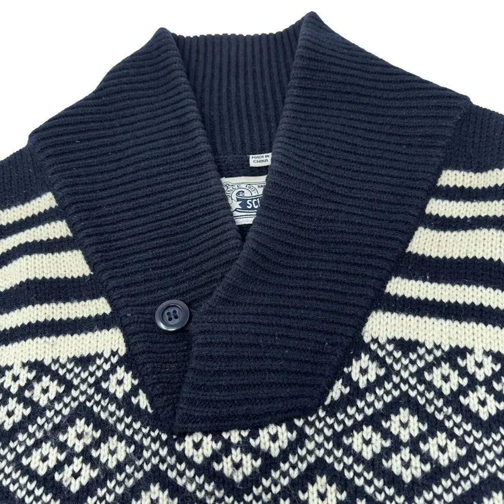 SCHOTT BROS Shawl Collar‎ Pullover Sweater Nordic Ski Wool Blend Fisherman 2XL